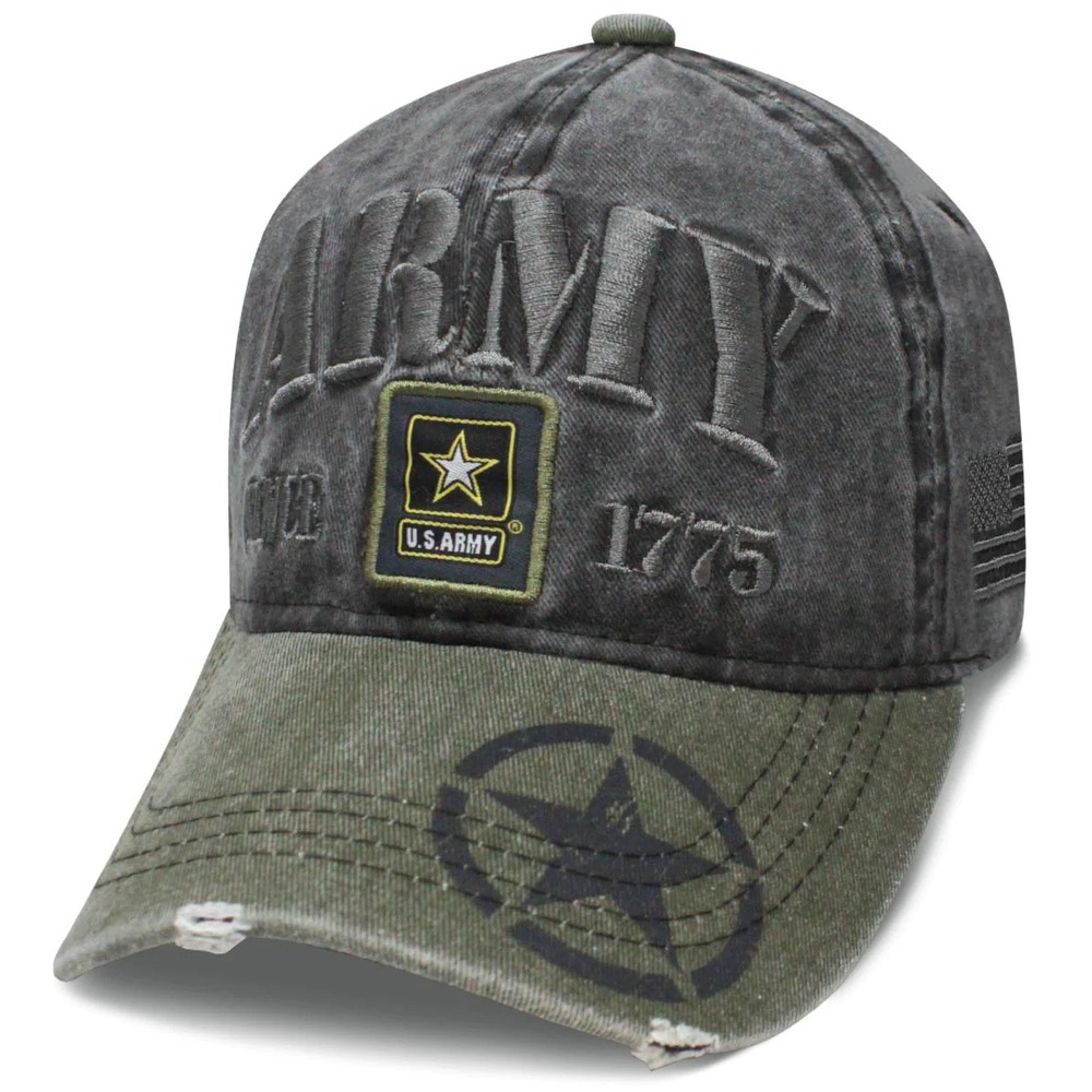 U.S Army 1775  Dark Grey Distressed Retro Baseball Cap